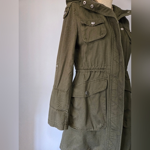BCBGeneration Khaki Utility Jacket with Hood. Size XS - Picture 10 of 16